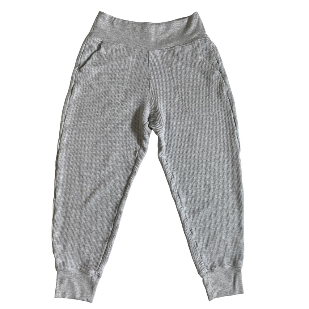 Athleta Waffle Knit Jogger Pants Gray High Rise Tencel Blend S/410827-03 Small